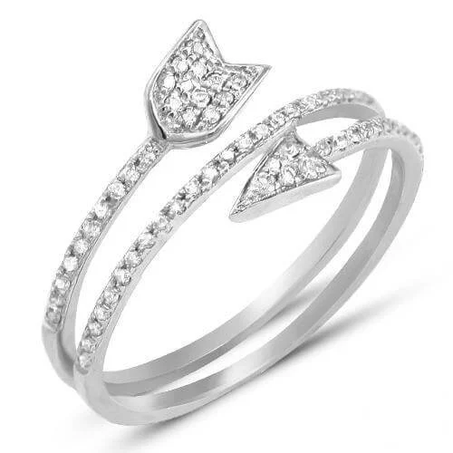 women’s diamond rings-14KW 0.40 CTTW DIAMOND DESIGNER ARROW RING