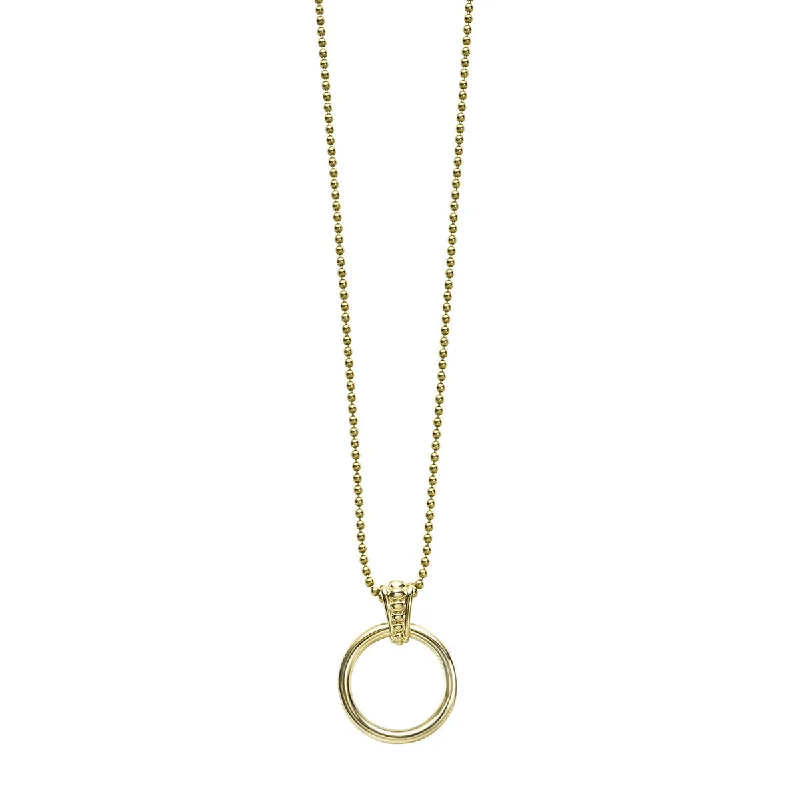 women’s necklace with initials-Gold Circle Pendant Necklace