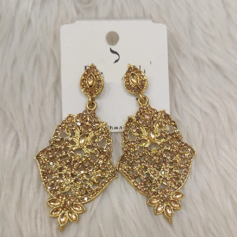 women’s dangly earrings-Dhwani Gold Plated Austrian Stone Dangler Earrings