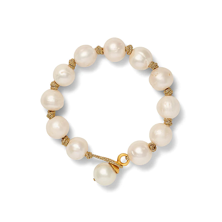 women’s layered bangles-Pearl knotting