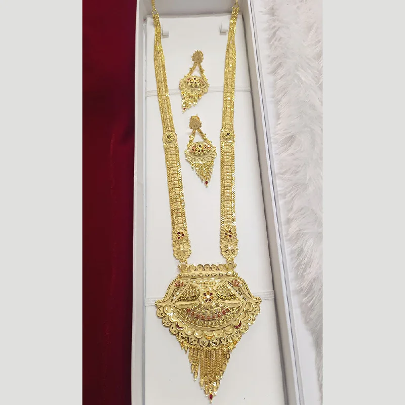 women’s heart-shaped gold necklaces-Pari Art Jewellery Forming Long Necklace Set