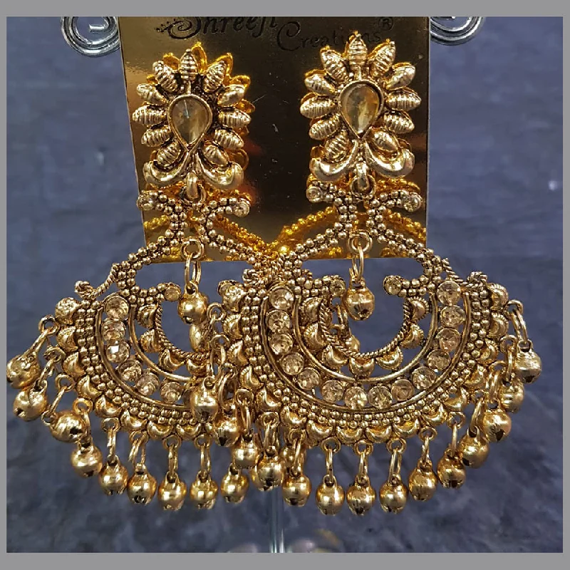 women’s cubic zirconia earrings-Shreeji Gold Plated Crystal Stone Dangler Earrings