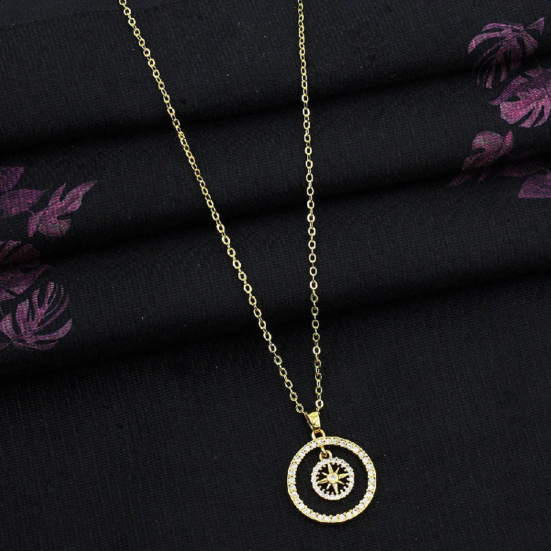 women’s men’s gold chain necklaces-Mahavir Gold Plated Austrian Stone Necklace