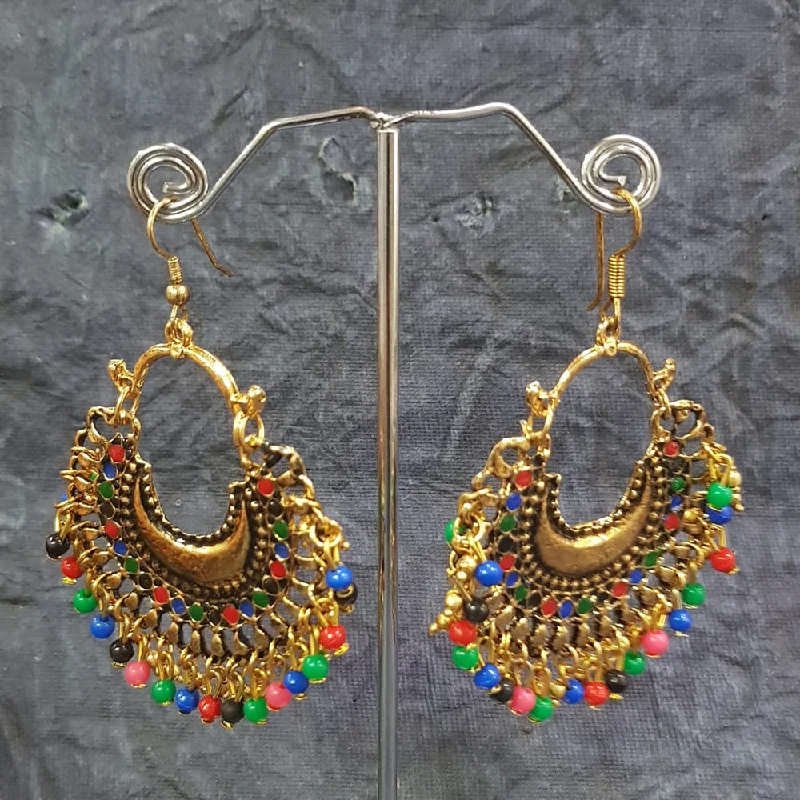 women’s designer earrings-Shreeji Gold Plated Pearl Dangler Earrings