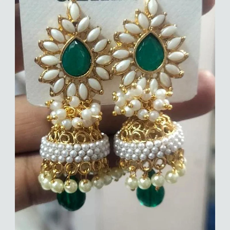 women’s gold hoop stud earrings-Manisha Jewellery Gold Plated Pearl Jhumki Earrings