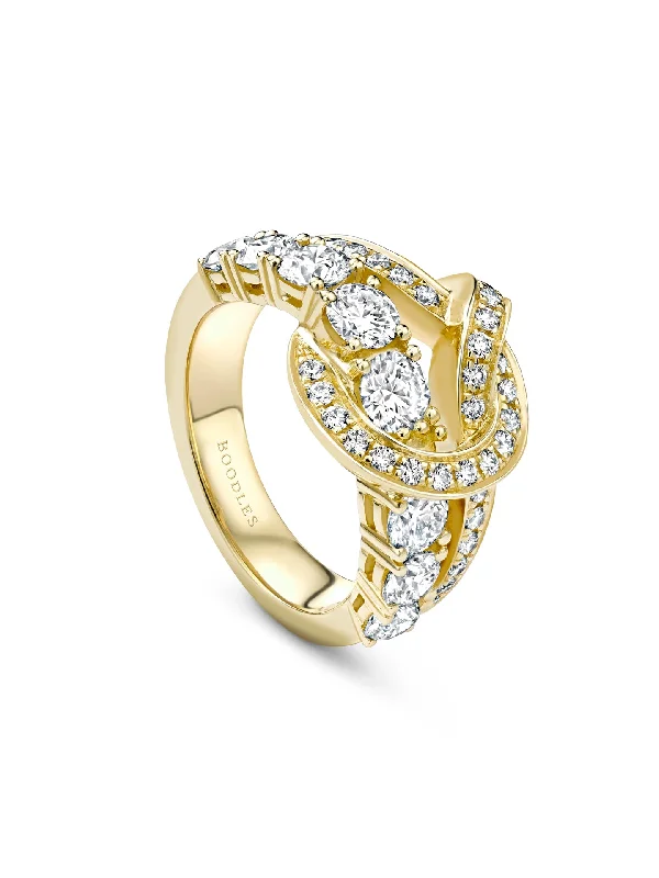 women’s eternity engagement rings-The Knot Medium Yellow Gold Diamond Ring