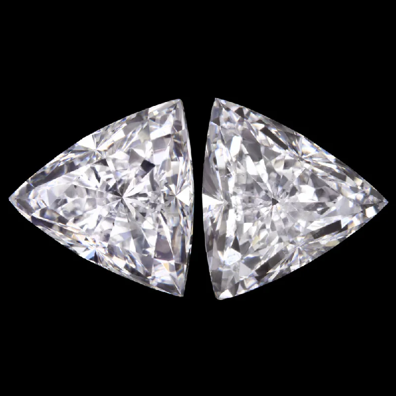 women’s diamond stud earrings-2.06ct TRILLION CUT F-G VS2-SI1 DIAMOND MATCHING PAIR STUD EARRINGS LOOSE 2ct