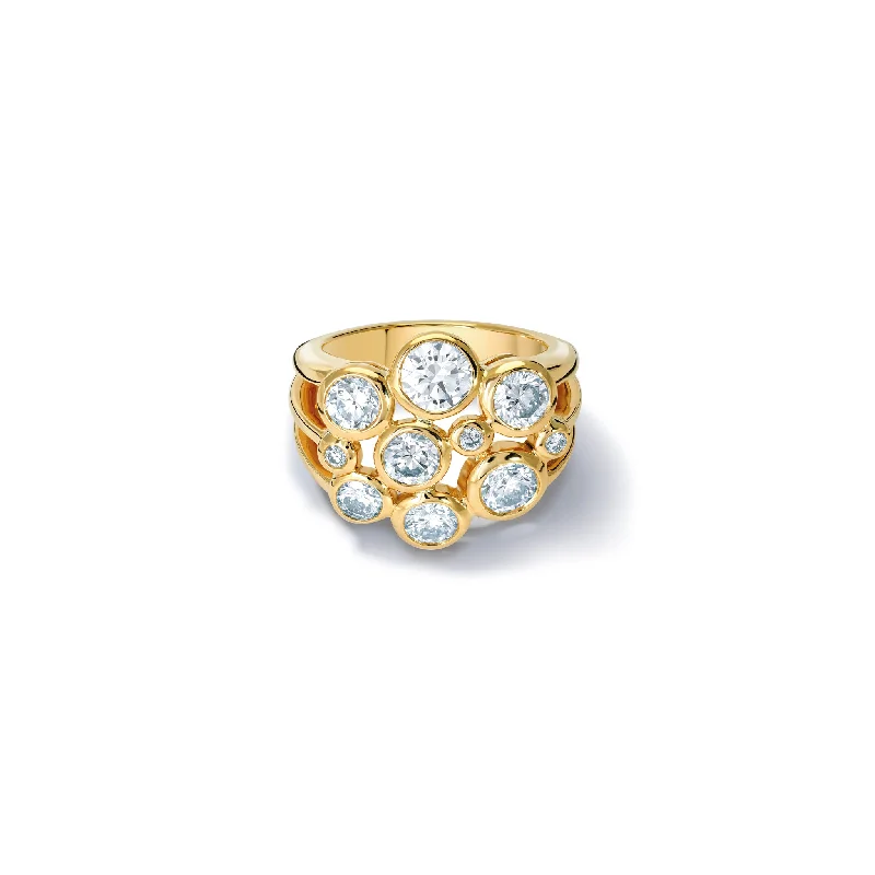 women’s yellow gold rings-Cirkel Maxi Ring 18ct Yellow Gold - Diamond