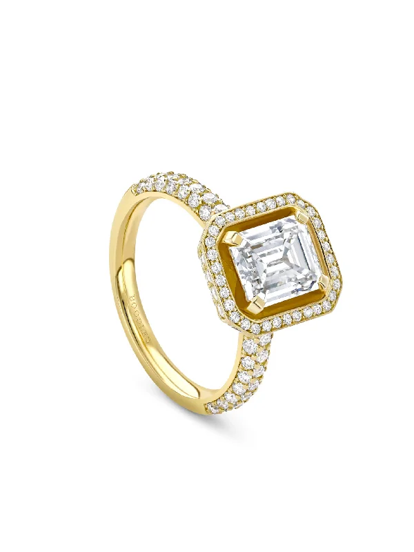 women’s custom designed engagement rings-Florentine Vintage Yellow Gold Diamond Ring