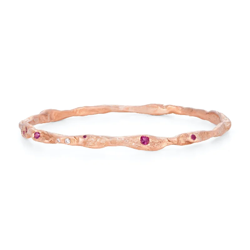 women’s simple bracelets-Craggy Rose Studded Bangle