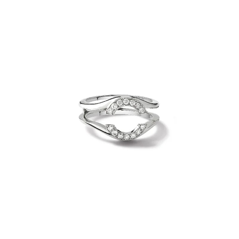 women’s birthstone rings-Aster Embrace Ring 18ct White Gold - Diamond