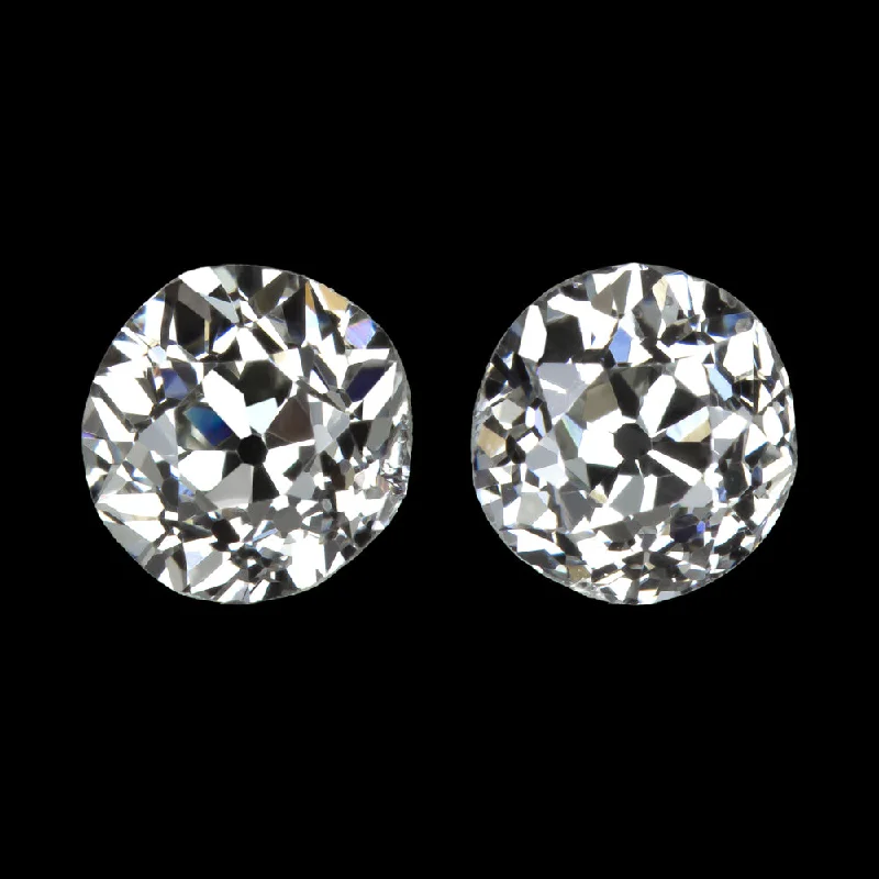 women’s zodiac earrings-OLD EUROPEAN CUT F-G VS DIAMOND STUD EARRINGS ANTIQUE VINTAGE PAIR 1/2ct PAIR