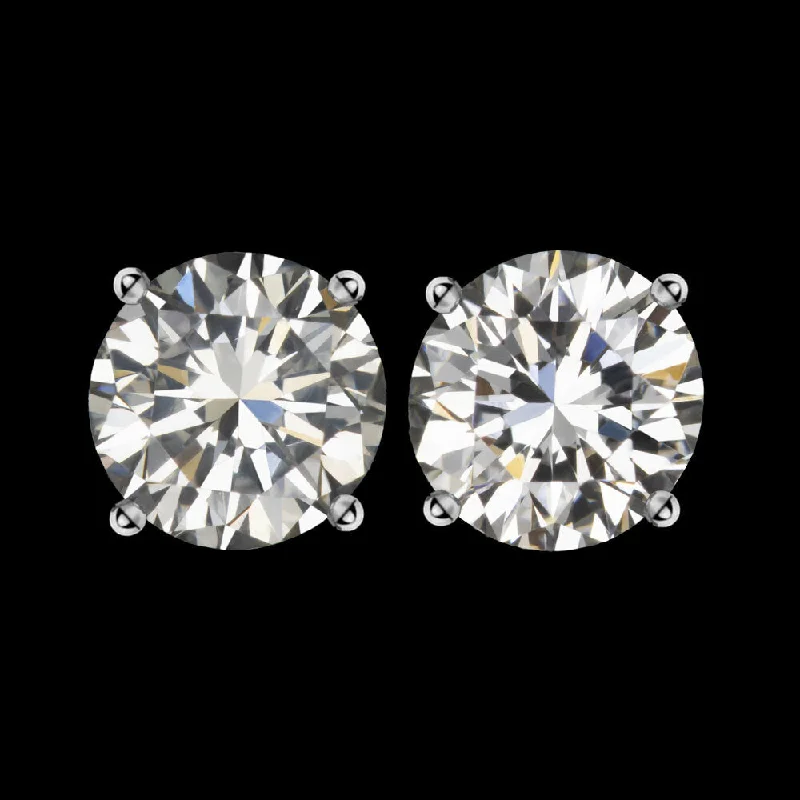 women’s vintage earrings-0.54ct G VS2 DIAMOND STUD EARRINGS ROUND BRILLIANT CUT PAIR ACCENT STONES