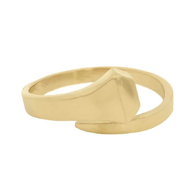 women’s yellow gold rings-Victorian Style 14kt Square Head Nail Ring