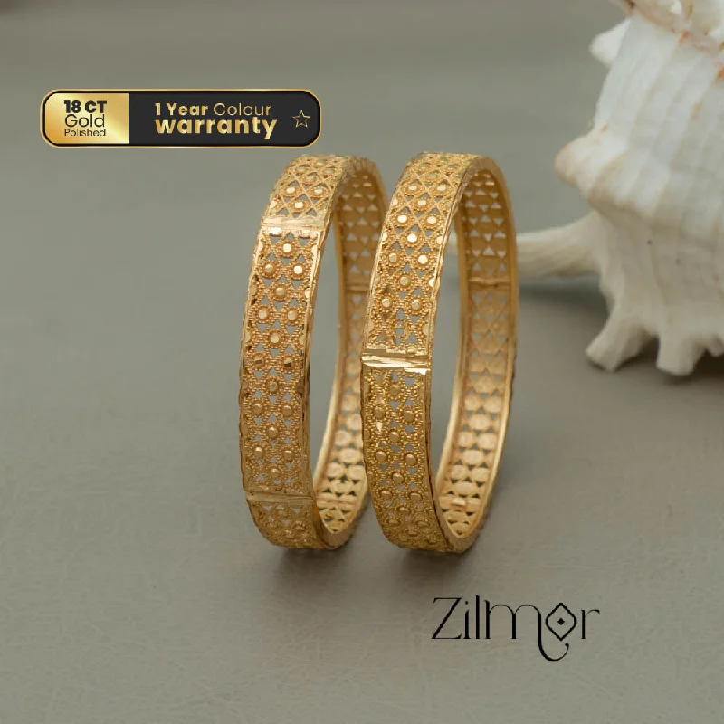 women’s unique bangles-KF101043 - Gold Plated Bangle (pair)