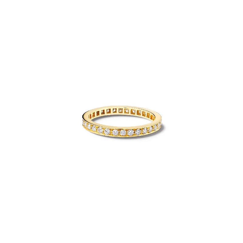 women’s silver rings-Aeternitas Etoile Eternity Ring 18ct Yellow Gold - Diamond