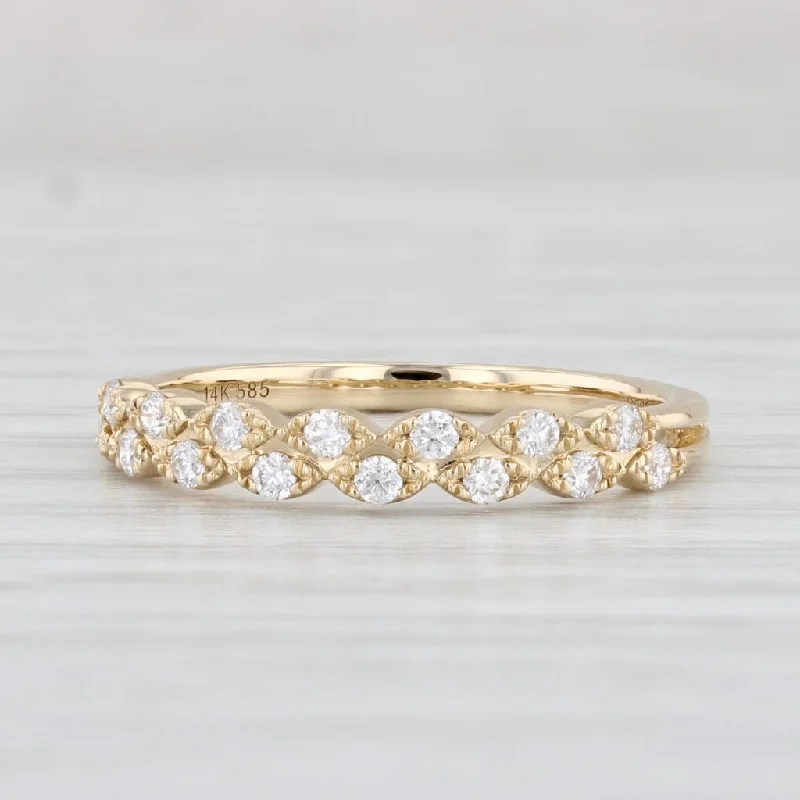 women’s two-tone engagement rings-New 0.22ctw Diamond Ring 14k Yellow Gold Size 6.5 Stackable Wedding Band