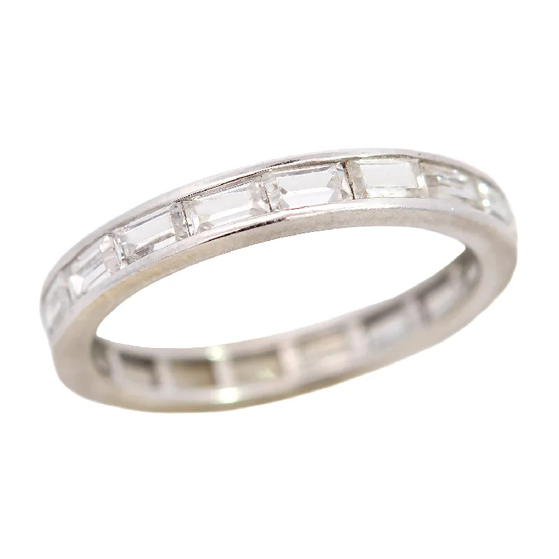 women’s matching rings-Art Deco 14k Bagette Diamond Eternity Band 1.70ctw