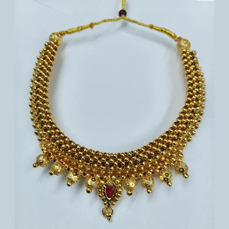 women’s romantic necklaces-Manisha Jewellery Gold Plated Choker Necklace Set