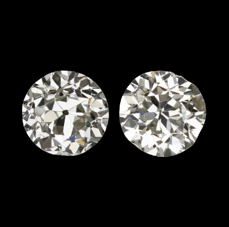 women’s twisted earrings-0.76ct OLD EUROPEAN CUT DIAMOND STUD EARRINGS MATCHING PAIR LOOSE NATURAL 3/4ct