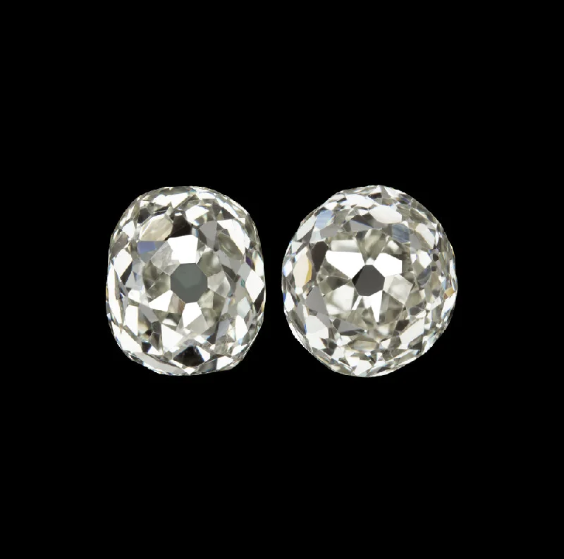 women’s gold stud earrings-0.61ct OLD MINE CUT DIAMOND STUD EARRINGS H-I VS ANTIQUE PAIR LOOSE NATURAL