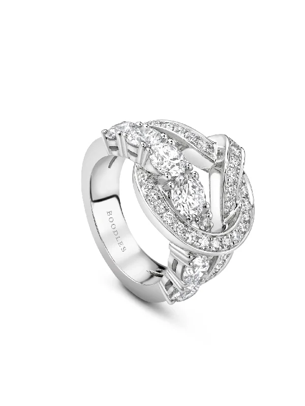 women’s classic engagement rings-The Knot Large White Gold Diamond Ring