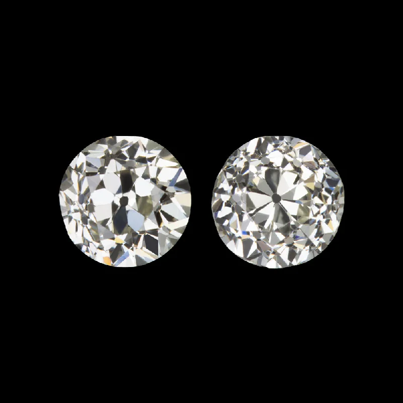 women’s personalized earrings-0.66ct OLD EUROPEAN CUT DIAMOND STUD EARRINGS J-K VS1 PAIR VINTAGE NATURAL LOOSE