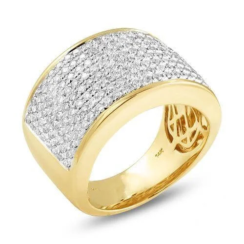 women’s pear-shaped diamond rings-14K 1.75CT DIAMOND MENS 8 ROW PAVE BAND