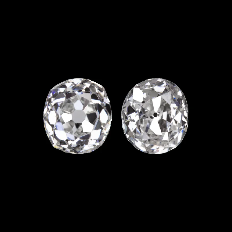 women’s luxurious earrings-0.64ct OLD MINE CUT DIAMOND STUD EARRINGS F-G VS2-SI1 PAIR ANTIQUE PAIR ESTATE