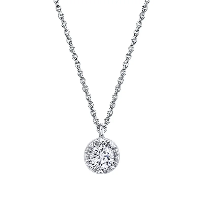 women’s men’s necklaces-French-Cut Diamond Pendant Necklace