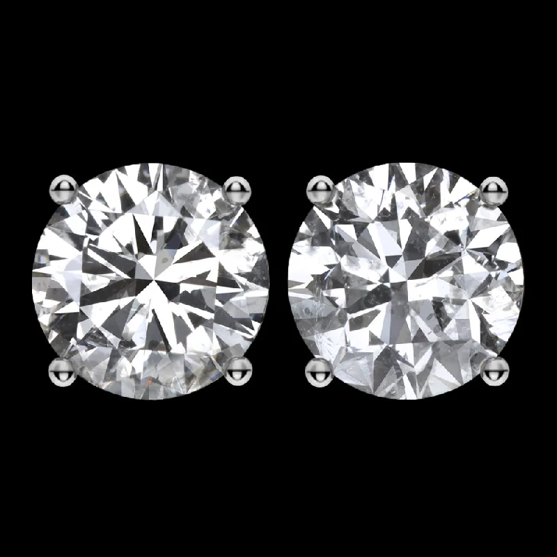 women’s chic earrings-1.54ct E-F NATURAL DIAMOND STUD EARRINGS VERY GOOD CUT ROUND BRILLIANT CUT PAIR