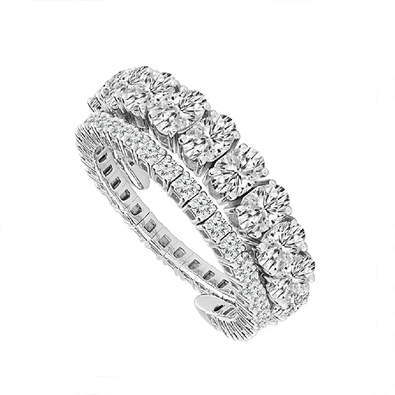 women’s diamond engagement rings for women-Titanium and 14K White Gold Flexie Diamond Ring