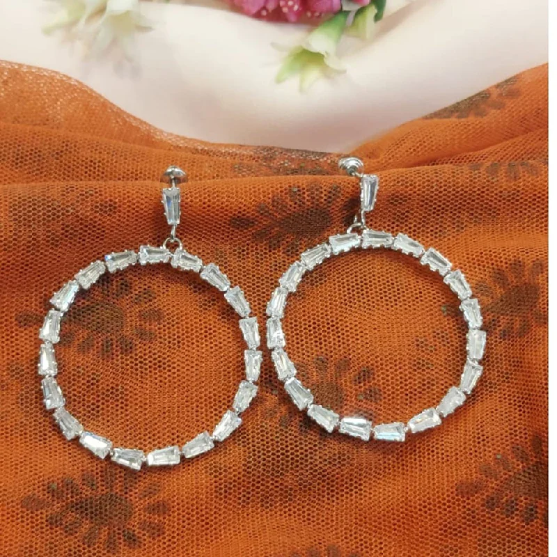 women’s clip-on earrings-Raddhi Jewels Latest Fashion Stylish Floral Design Hoop Round Earrings For Women