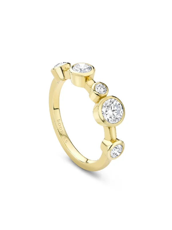 women’s unique engagement rings-Raindance Large Half-Hoop Yellow Gold Diamond Ring