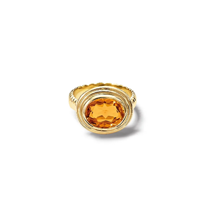 women’s custom-made rings-Whirlpool II Ring Yellow Gold - Citrine