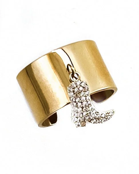 women’s engagement rings-Howdy Boot Charm Ring