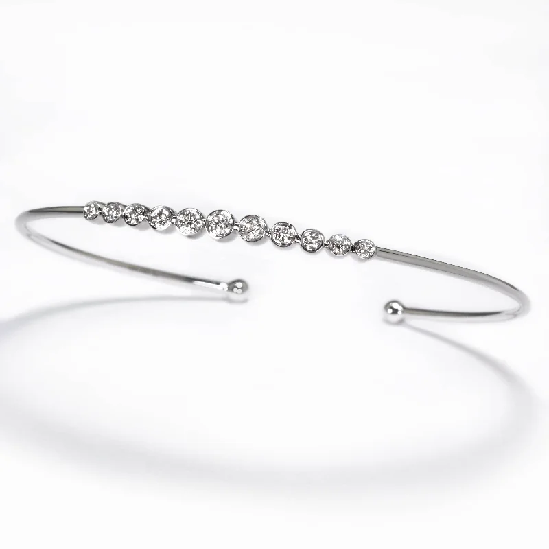 women’s engraved bracelets-Everyday Diamond Bangle