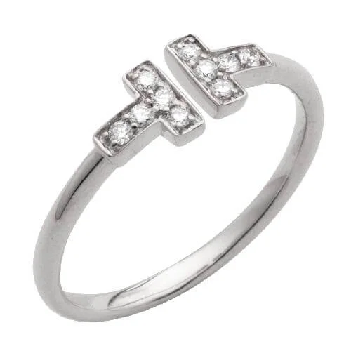 women’s wedding ring sets-14KW 0.15CTW DIAMOND STACKABLE OPEN BAND