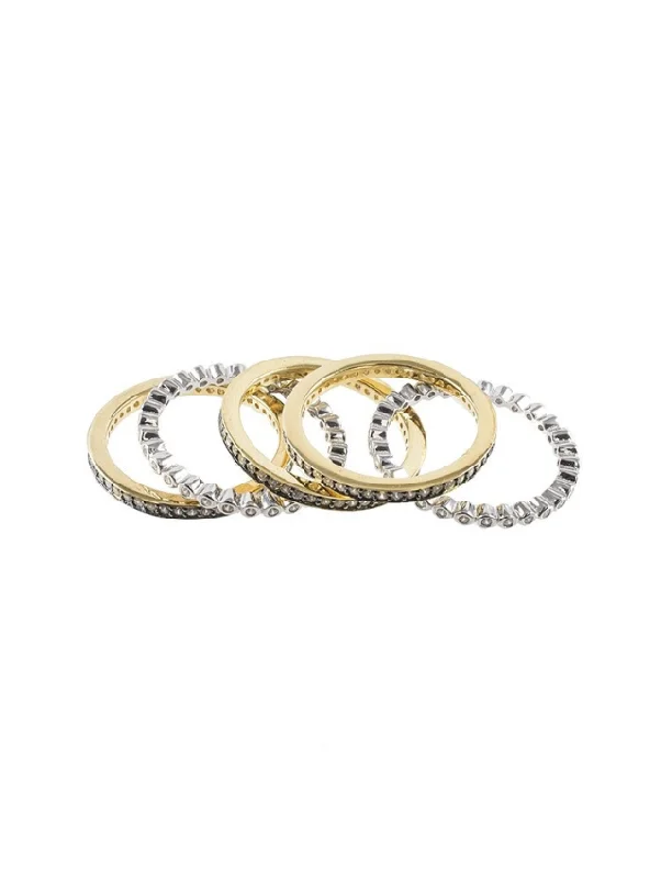 women’s wedding ring sets-Delicate 5 Band Set