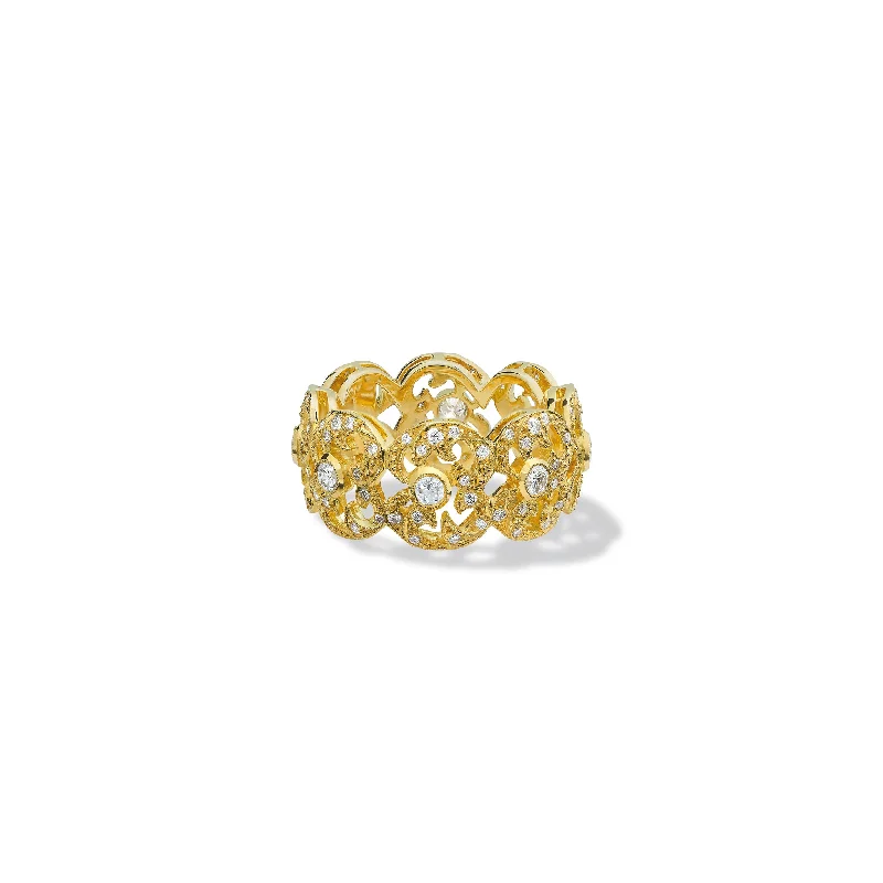 women’s wedding band rings-Topkapi Two Ring 18ct Yellow Gold - Diamond