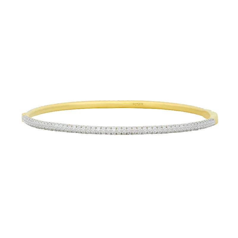 women’s stackable bangles-Blossoming Pavé Hinge Bangle