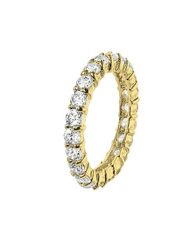 women’s band rings-Round Gold Eternity Band