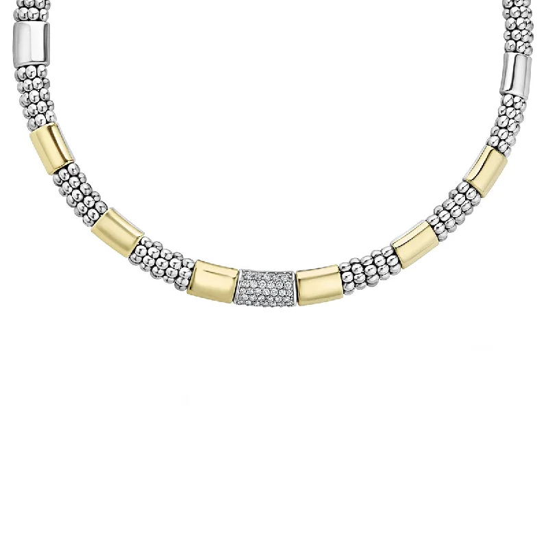 women’s statement chain necklaces-Gold Station Diamond Necklace