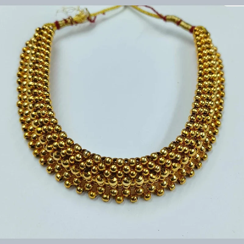 women’s ruby necklaces-Manisha Jewellery Gold Plated Choker Necklace Set