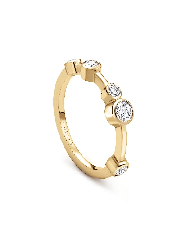 women’s rose gold engagement rings-Raindance Half-Hoop Yellow Gold Diamond Ring