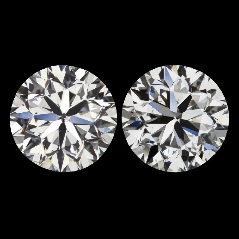 women’s chunky earrings-4ct GIA CERTIFIED DIAMOND STUD EARRINGS ROUND BRILLIANT CUT J SI2 NATURAL PAIR