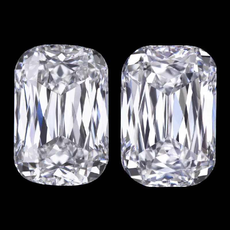 women’s oversized earrings-2 CARAT LAB CREATED DIAMOND STUD EARRINGS ASHOKA CRISS CUT RADIANT CUSHION SHAPE