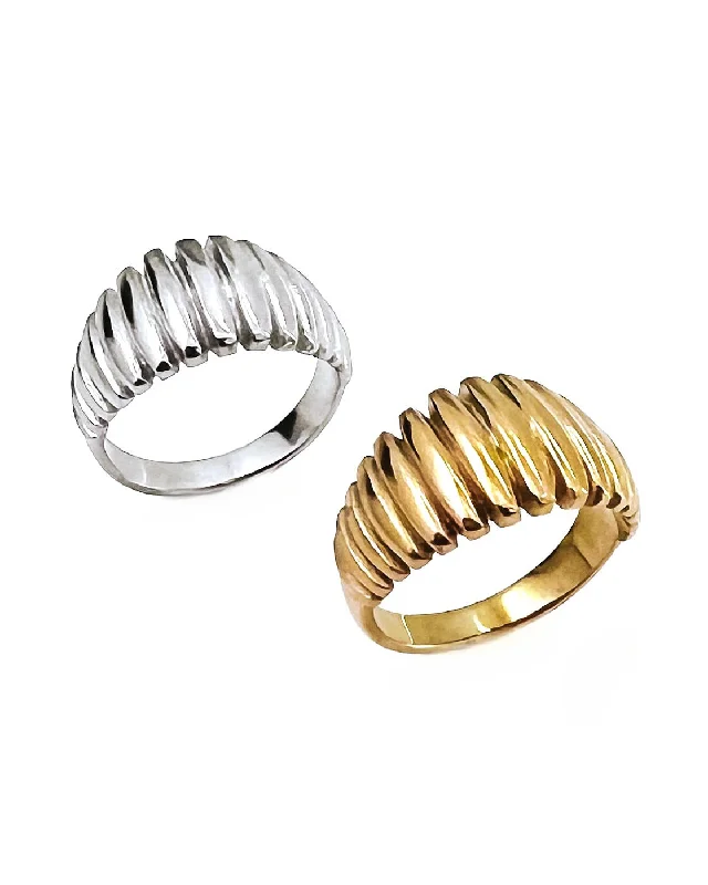 women’s silver statement rings-Roark Textured Statement Ring || Choose Color