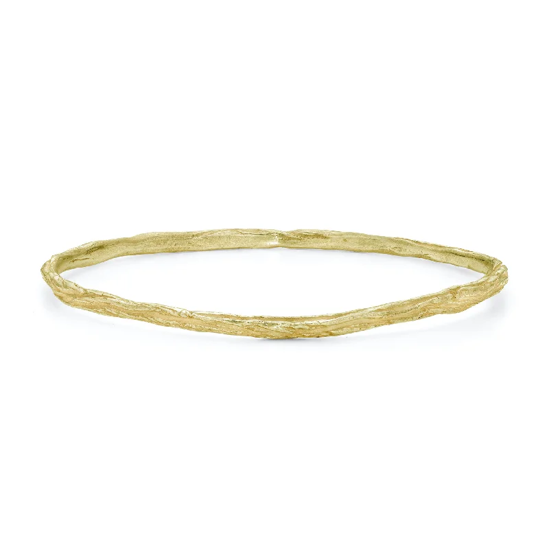 women’s friendship bracelets-Ripple Bangle 18ct Gold