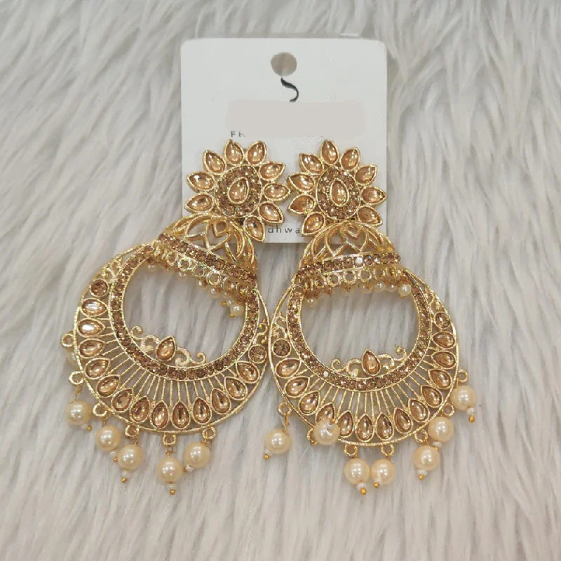 women’s double drop earrings-Dhwani Gold Plated Austrian Stone Dangler Earrings